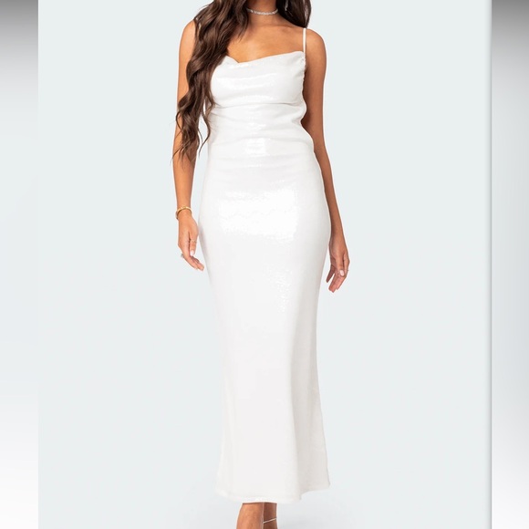 NWOT EDIKTED Sequin Open Back Maxi Dress! - Picture 3 of 7